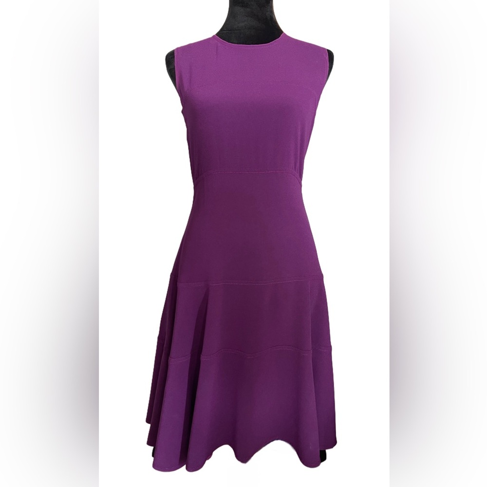 ❌SOLD❌Prada Purple Sleeveless Fit & Flare Midi Dress Size IT 42 - Picture 4 of 17